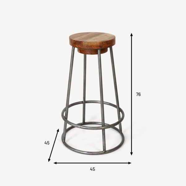 Tabouret scandinave SCANDUS bois et métal