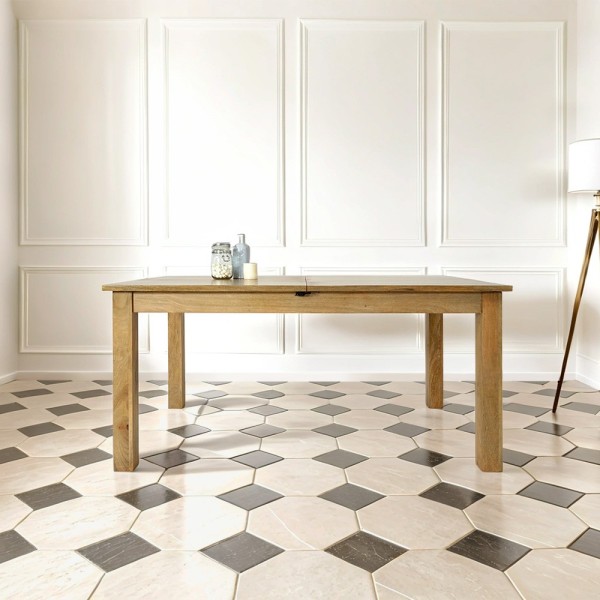 Table à manger extensible en bois massif - Nuri