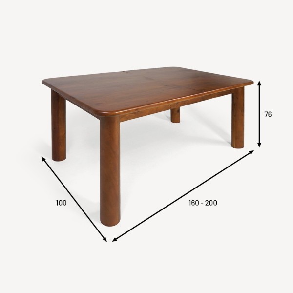Table en bois massif extensible 160-200cm - Cara