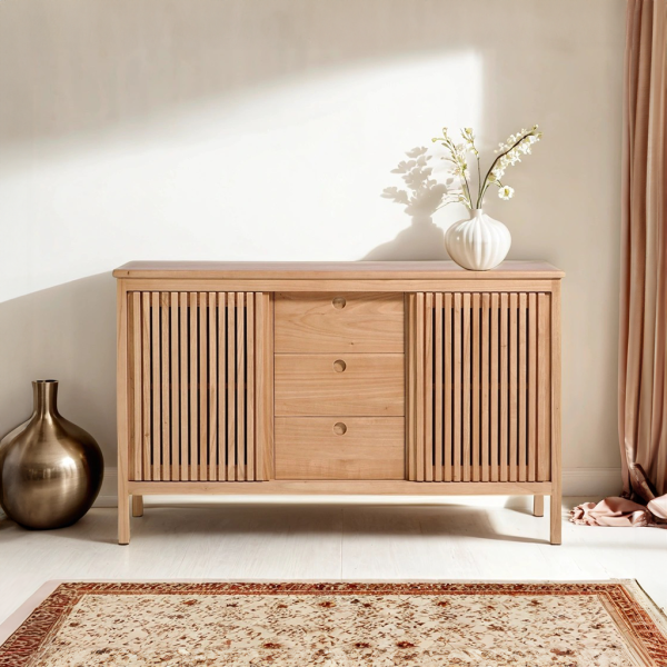 Buffet en bois naturel 140 cm - Rohini