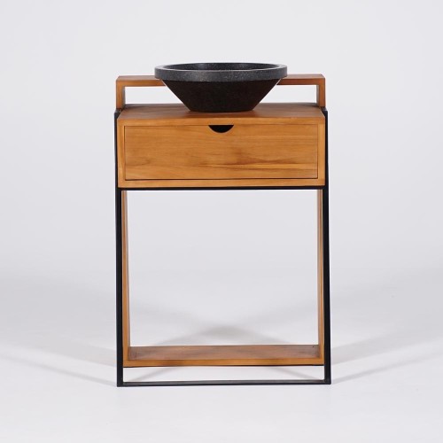 Meuble de salle de bain en teck massif - Arya