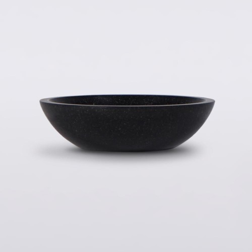 Vasque ronde en terrazzo noir diamètre 40 cm - Megha