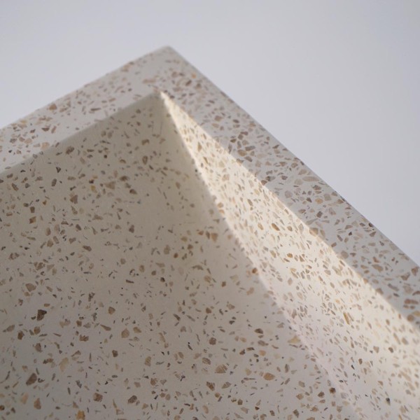 Vasque rectangulaire en terrazzo blanc 45 cm x 40 cm - Mayuri