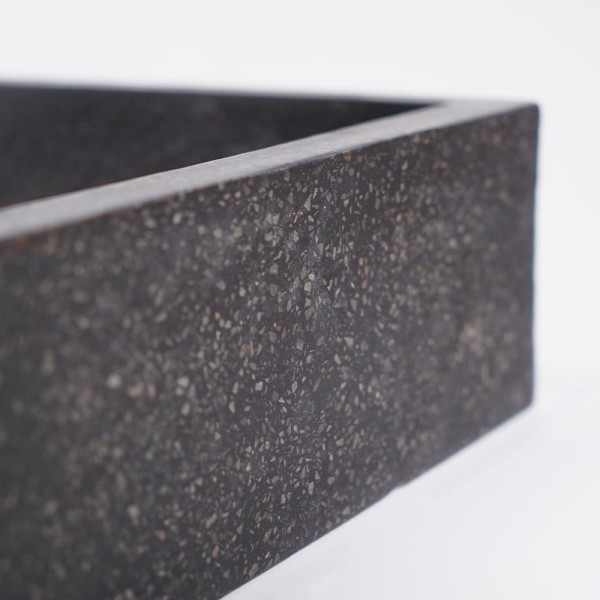 Vasque rectangulaire en terrazzo noir 45 cm x 40 cm - Mayuri