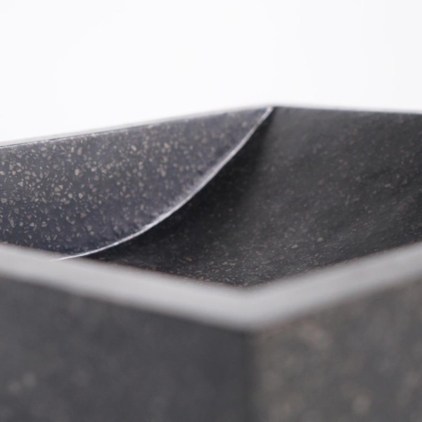 Vasque rectangulaire en terrazzo noir 45 cm x 40 cm - Mayuri