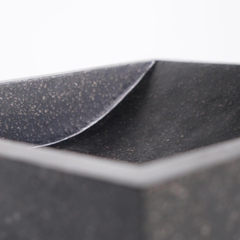 Vasque rectangulaire en terrazzo noir 45 cm x 40 cm - Mayuri