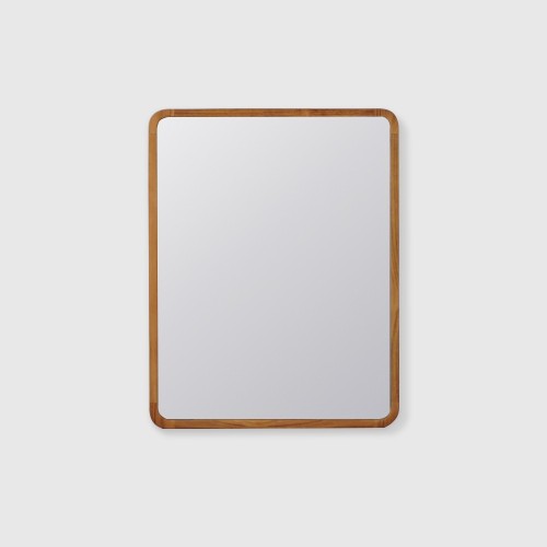 Miroir de salle de bain en teck avec compartiment de rangement - Indira