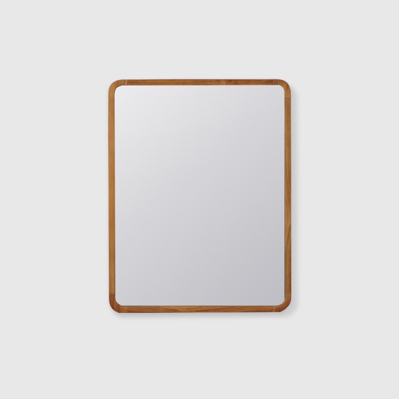 Miroir de salle de bain en teck avec compartiment de rangement - Indira