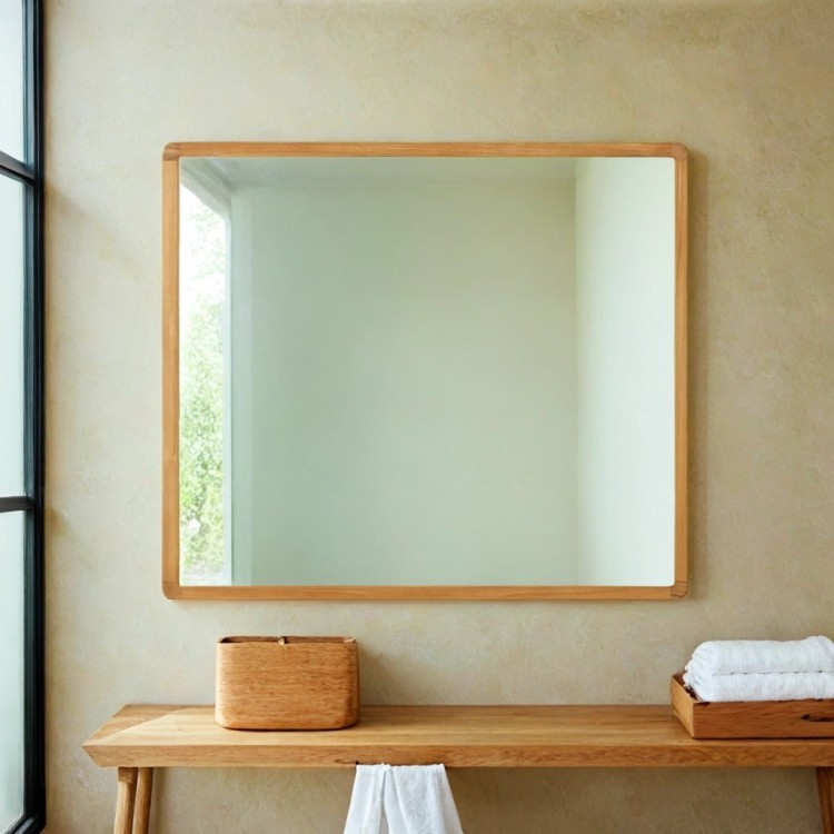 Miroir rectangulaire en bois de teck - Lalia
