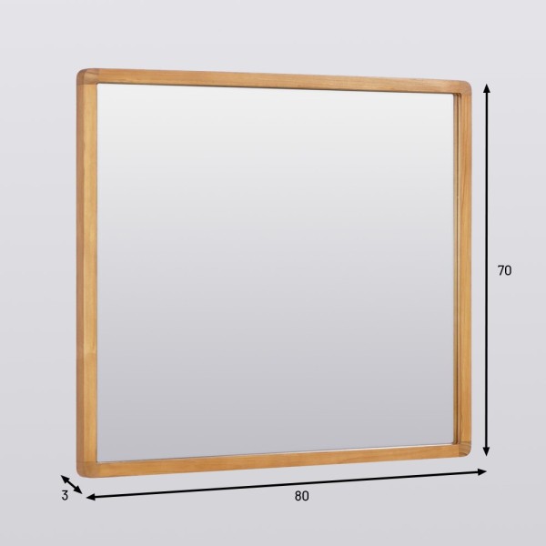 Miroir rectangulaire en bois de teck - Lalia