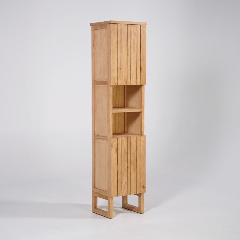 Colonne de salle de bain en bois massif à poser - Satya