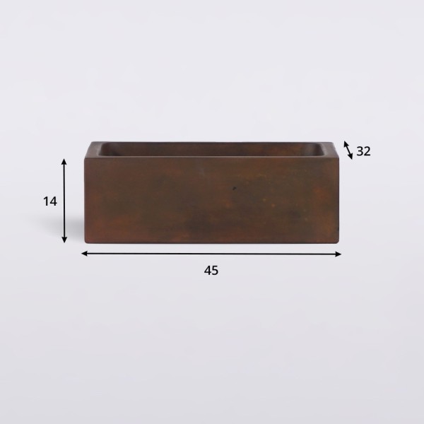 Vasque en béton rectangulaire - Brun vintage - Slate Wave