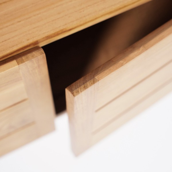 Meuble sous vasque en teck massif 80 cm - Nandini