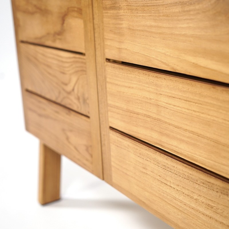 Meuble sous vasque en teck massif 80 cm - Nandini