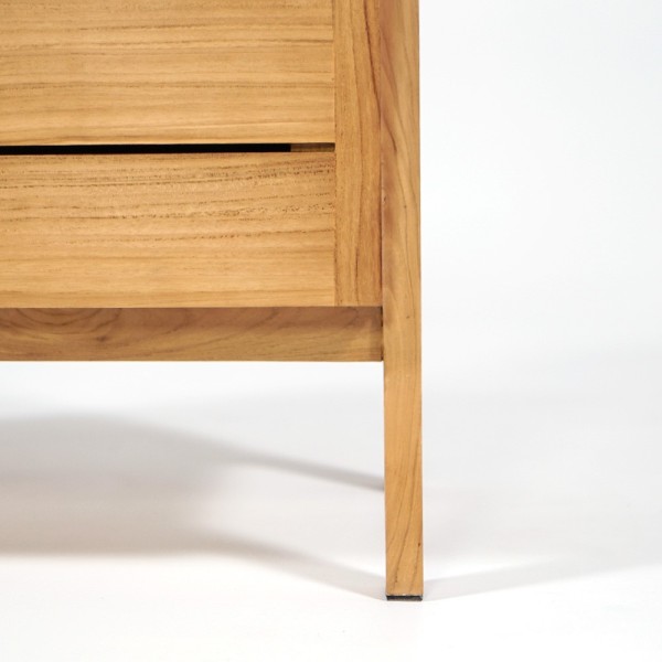 Meuble sous vasque en teck massif 80 cm - Nandini