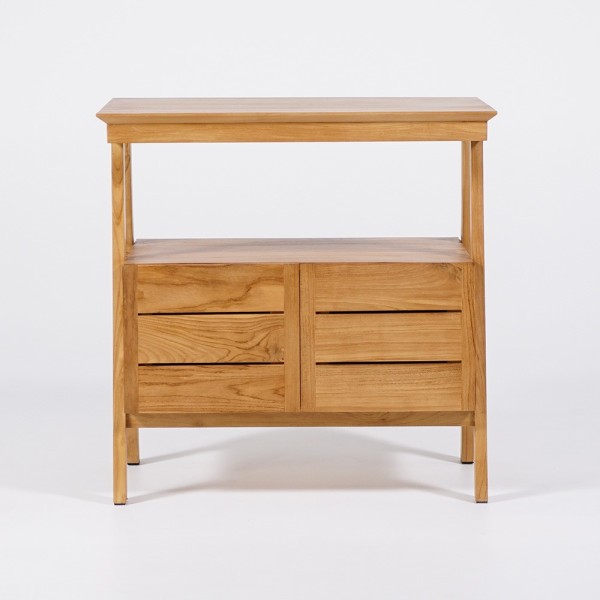 Meuble sous vasque en teck massif 80 cm - Nandini