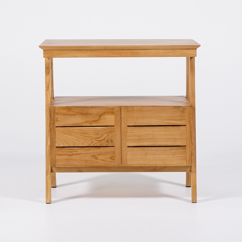 Meuble sous vasque en teck massif 80 cm - Nandini