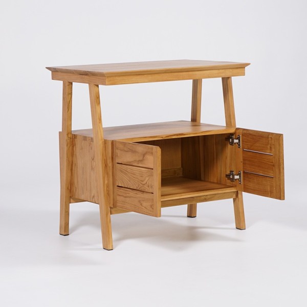 Meuble sous vasque en teck massif 80 cm - Nandini