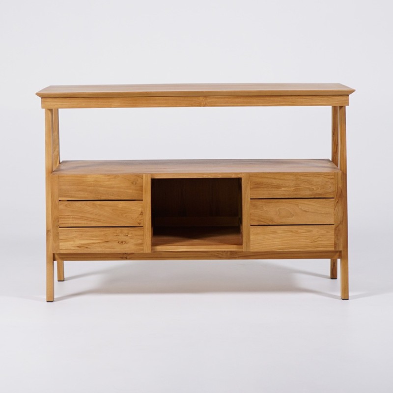 Meuble sous vasque en teck massif 120 cm - Nandini
