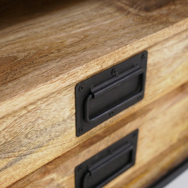 Meuble TV industriel bois et métal 220 cm - Paris