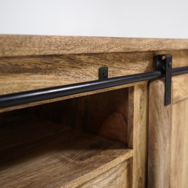 Meuble TV industriel bois et métal 220 cm - Paris