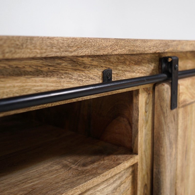Meuble TV industriel bois et métal 220 cm - Paris