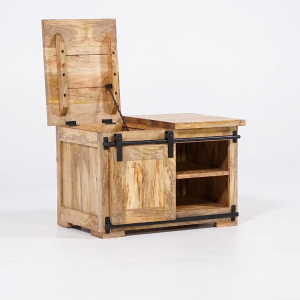 Banc coffre en bois massif - Paris