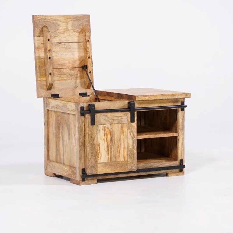 Banc coffre en bois massif - Paris