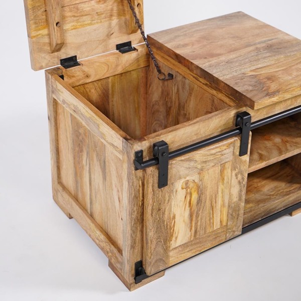 Banc coffre en bois massif - Paris