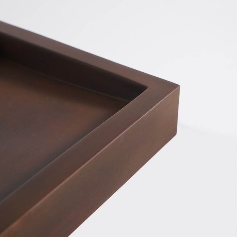 Vasque en béton rectangulaire brun vintage - Solidis