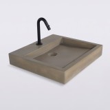 Vasque en béton rectangulaire couleur naturelle - Solidis