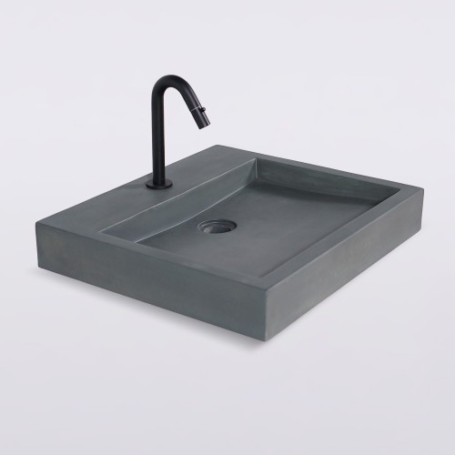 Vasque en béton rectangulaire vert cuivre - Solidis