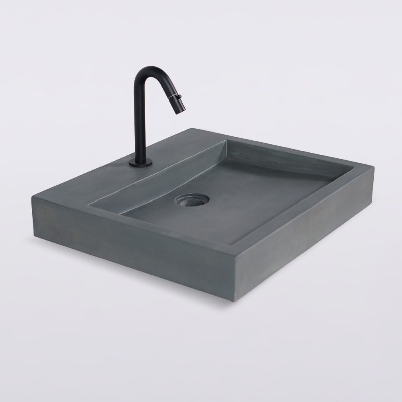 Vasque en béton rectangulaire vert cuivre - Solidis