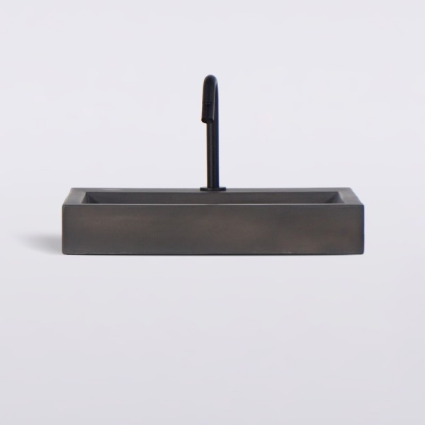 Vasque en béton rectangulaire anthracite profond - Solidis