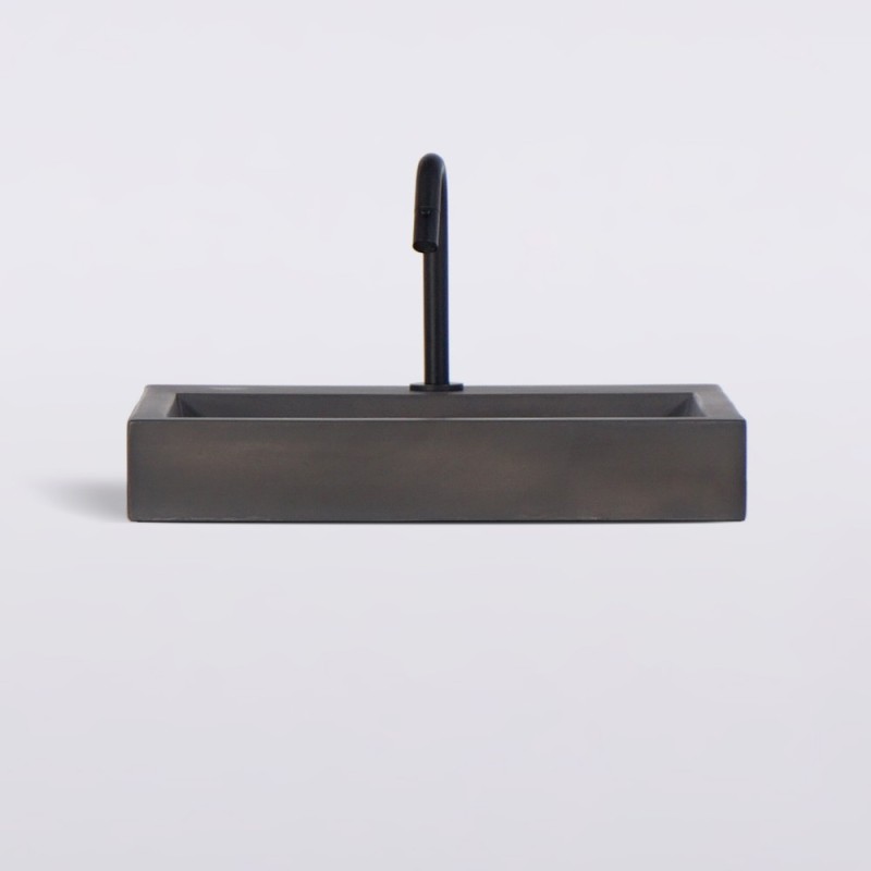Vasque en béton rectangulaire anthracite profond - Solidis