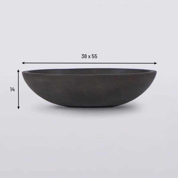 Vasque en béton ovale - Anthracite profond - Raw Blend