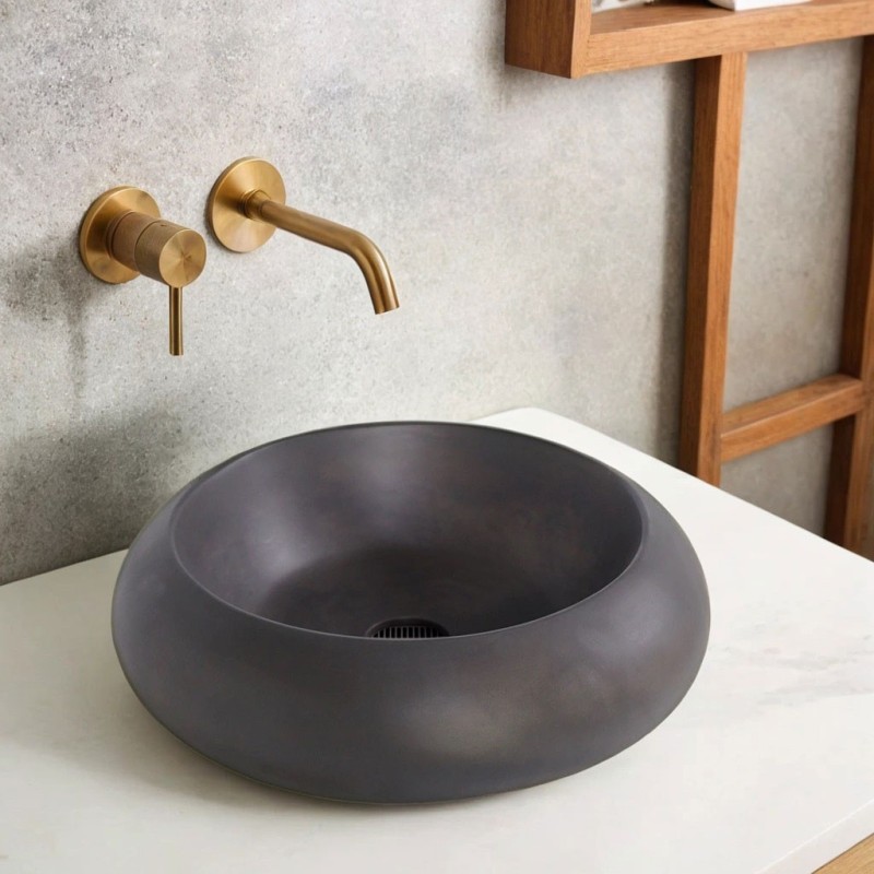 Vasque en béton ronde - Anthracite profond - Concrete Essence