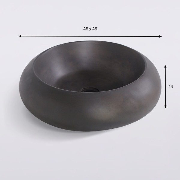 Vasque en béton ronde - Anthracite profond - Concrete Essence