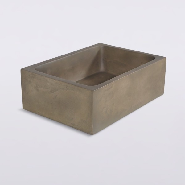 Vasque en béton rectangulaire - Couleur naturelle - Slate Wave