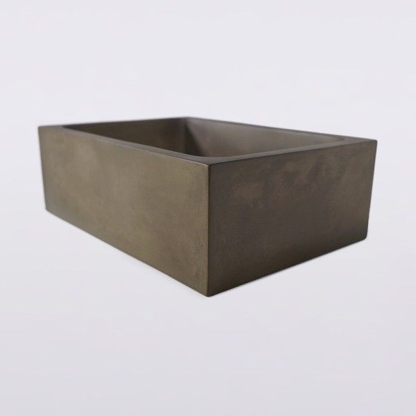 Vasque en béton rectangulaire - Couleur naturelle - Slate Wave