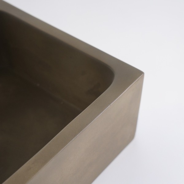 Vasque en béton rectangulaire - Couleur naturelle - Slate Wave