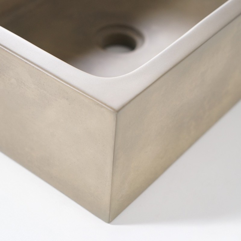 Vasque en béton rectangulaire - Couleur naturelle - Slate Wave