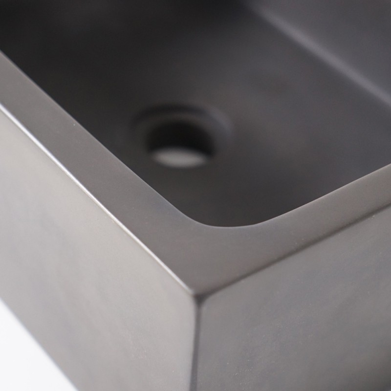 Vasque en béton rectangulaire - Anthracite profond - Slate Wave