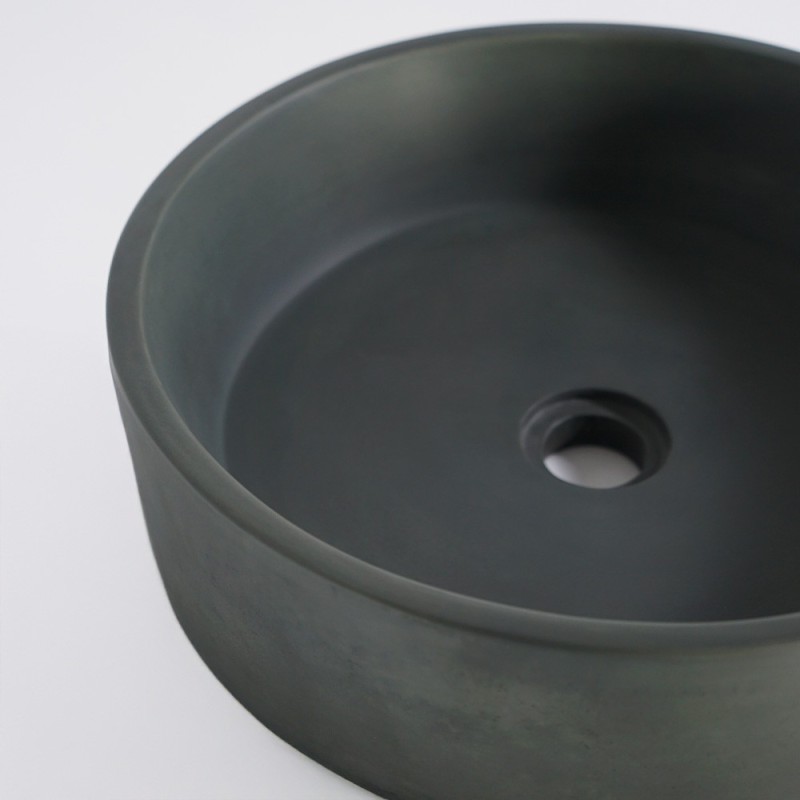 Vasque en béton ronde - Vert cuivre - Mineral