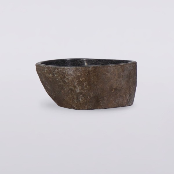 Petite vasque de salle bain à poser en pierre - River Stone