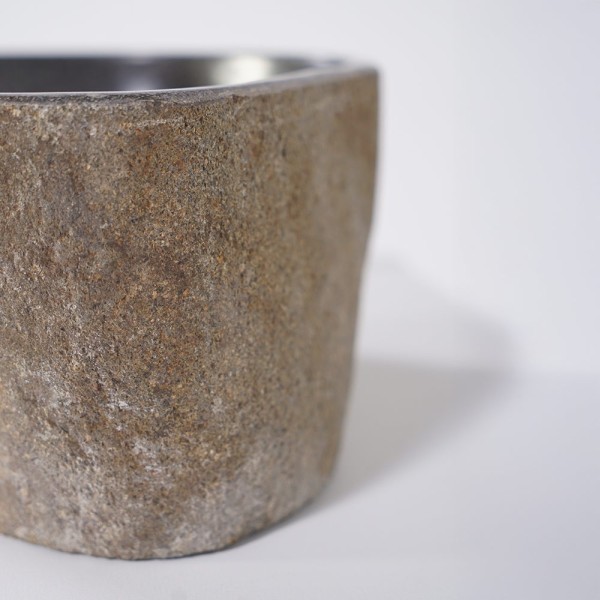 Petite vasque de salle bain à poser en pierre - River Stone