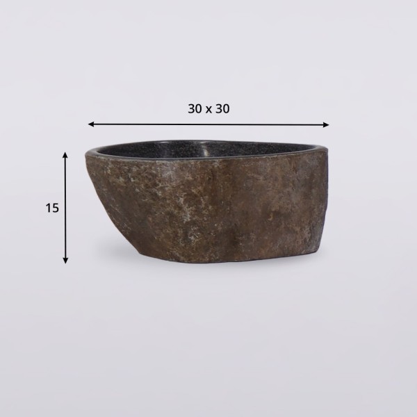 Petite vasque de salle bain à poser en pierre - River Stone