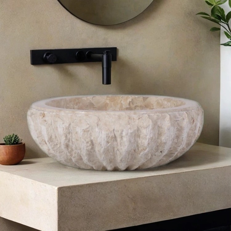 Vasque de salle bain à poser en pierre - Abstrak