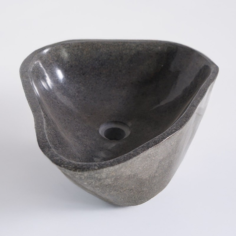 Vasque de salle bain à poser en pierre polie - River Stone