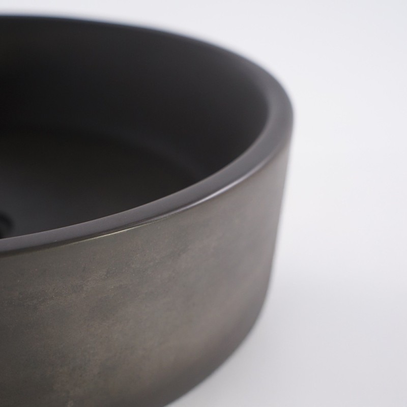 Vasque ronde en béton - Anthracite profond - Mineral